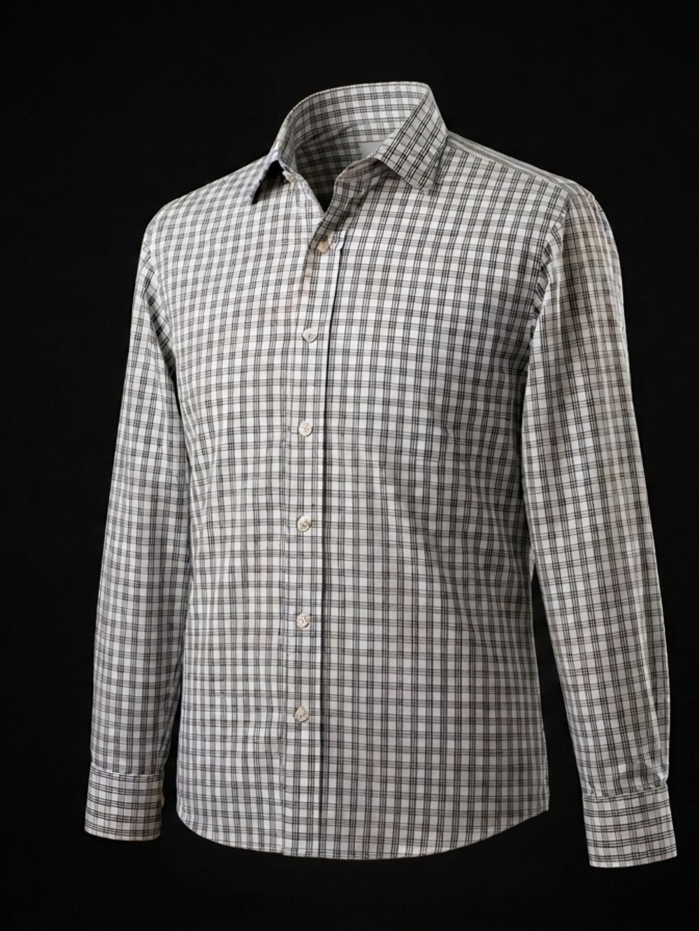 Brooks Brothers White and Gray Plaid Dress Shirt
